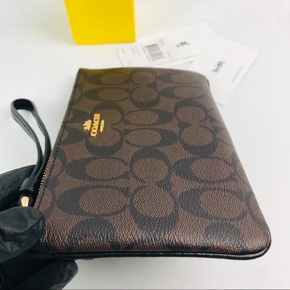 Coach Zip Long D. Brown Monogram Wristlet Wallet - Picture 7 of 8
